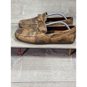 Martin Dingman Loafer Shoes Mens Size 10 Brown Camo Leather Driving Slip On